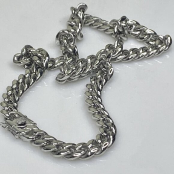 Miami Cuban Curb Link Chain Necklace 316L Stainless Steel - Picture 7 of 11